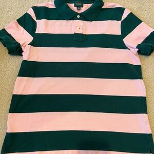 J.Crew Pink and Green Polo Shirt